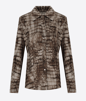 Elisabetta Franchi CAMICIA IN RASO CON STAMPA ALLIGATORE Elisabetta Franchi CA13161E2 644