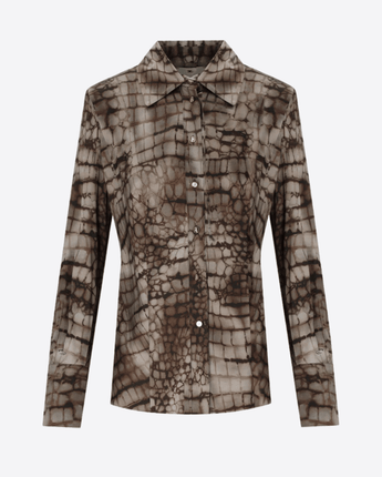 Elisabetta Franchi CAMICIA IN RASO CON STAMPA ALLIGATORE Elisabetta Franchi CA13161E2 644