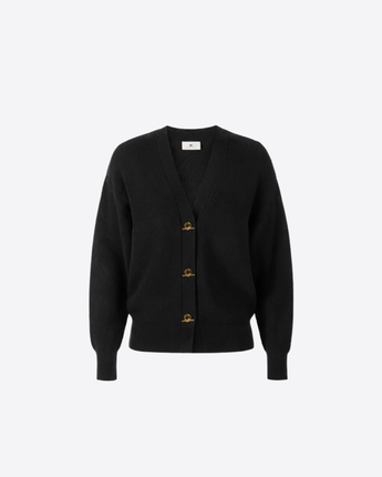 ELISABETTA FRANCHI CARDIGAN CARDIGAN IN MAGLIA CON BOTTONI GIOIELLO