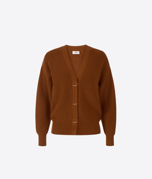 ELISABETTA FRANCHI CARDIGAN CARDIGAN IN MAGLIA CON BOTTONI GIOIELLO