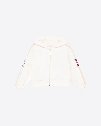 Elisabetta Franchi FELPA MILK / 24M FELPA CON CAPPUCCIO E ZIP