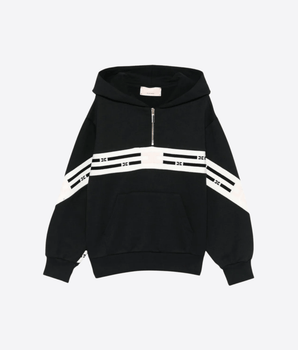 Elisabetta Franchi FELPA NERO / 6A FELPA NERA CON CAPPUCCIO E ZIP