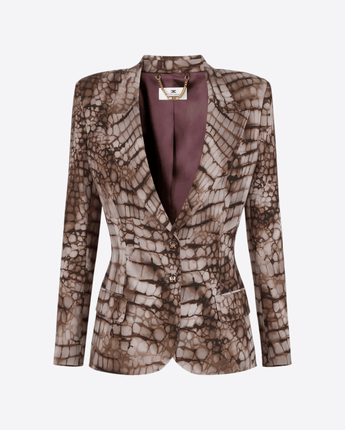Elisabetta Franchi GIACCA IN CREPE CON STAMPA ALLIGATORE Elisabetta Franchi GI20761E2 644