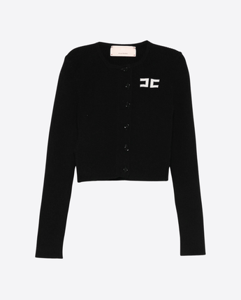 Elisabetta Franchi MAGLIA NERO / 10A CARDIGAN CON LOGO
