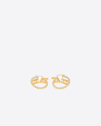 ELISABETTA FRANCHI ORECCHINI ORO / UNI ORECCHINI CON LOGO E STRASS