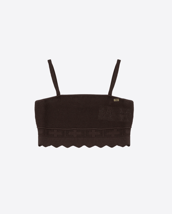 ELISABETTA FRANCHI TOP CIOCCOLATO / 12A TOP IN MAGLIA