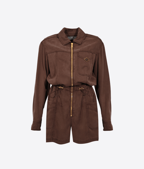 ELISABETTA FRANCHI TUTA TUTA CORTA CON ZIP IN LYOCELL