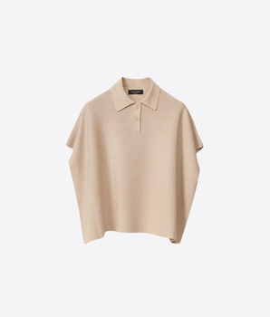 FABIANA FILIPPI BEIJE / S POLO BOXY FIT IN COTONE ORGANICO E LUREX