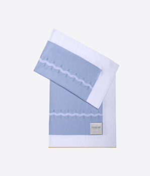 GENSAMI Abbigliamento e accessori BLU / UNI COPERTINA IN COTONE CON BORDO A CONTRASTO