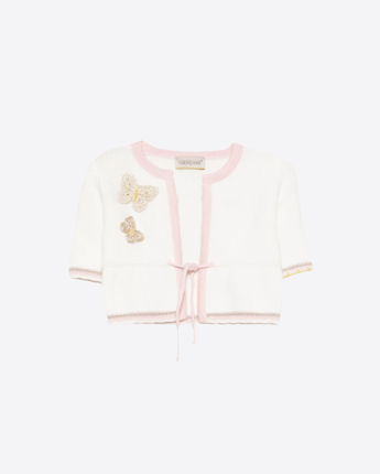 GENSAMI CARDIGAN CARDIGAN CON APPLICAZIONE FARFALLE