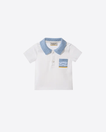 GENSAMI POLO AZZURRO / 6M POLO A MANICHE CORTE CON TASCHINO