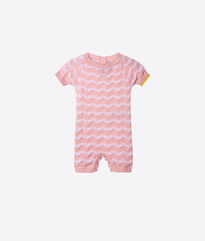 GENSAMI TUTINA ROSA/BIANCO / 3M TUTINA IN MAGLIA CON MOTIVO A ZIG ZAG