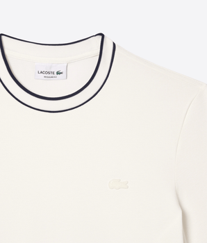 LACOSTE Abbigliamento e accessori T-shirt in piqué elasticizzato con colletto a righe