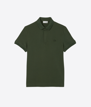 LACOSTE Abbigliamento e accessori VERDE KAKI / 3-S Polo regular fit in piqué elasticizzato Paris