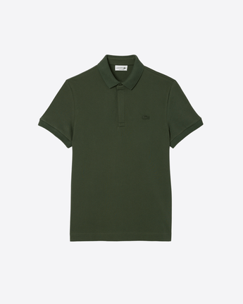 LACOSTE Abbigliamento e accessori VERDE KAKI / 3-S Polo regular fit in piqué elasticizzato Paris