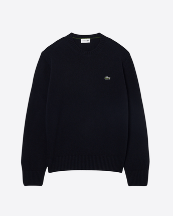 LACOSTE MAGLIA MAGLIONE A GIROCOLLO IN LANA CARDATA