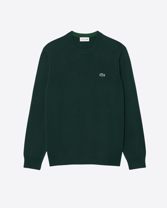 LACOSTE MAGLIA PULLOVER GIROCOLLO MONOCROMATICO IN COTONE