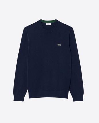 LACOSTE MAGLIA PULLOVER GIROCOLLO MONOCROMATICO IN COTONE