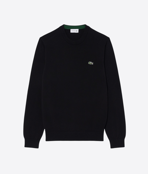 LACOSTE MAGLIA PULLOVER GIROCOLLO MONOCROMATICO IN COTONE