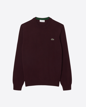 LACOSTE MAGLIA PULLOVER GIROCOLLO MONOCROMATICO IN COTONE