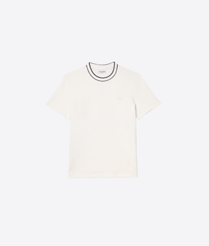 LACOSTE T-SHIRT T-SHIRT IN PIQUÉ ELASTICIZZATO CON COLLETTO A RIGHE