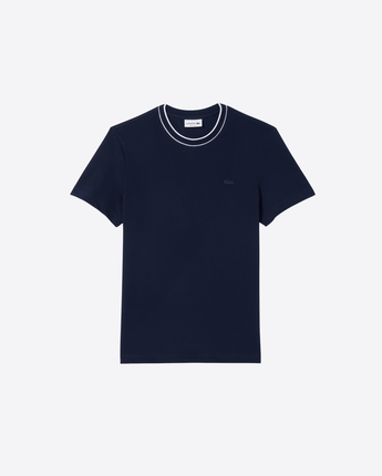 LACOSTE T-SHIRT T-SHIRT IN PIQUÉ ELASTICIZZATO CON COLLETTO A RIGHE LACOSTE