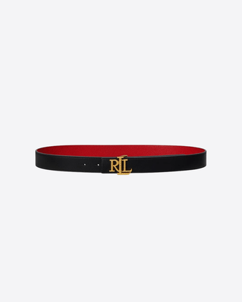 LAUREN RALPH LAUREN Abbigliamento e accessori NERO/ROSSO / S CINTURA DOUBLE-FACE MARTELLATA CON LOGO