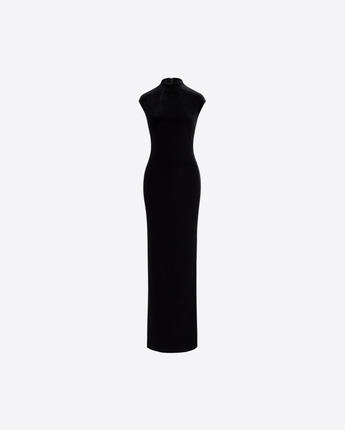 LAUREN RALPH LAUREN ABITO ABITO IN VELLUTO CON COLLO A LUPETTO