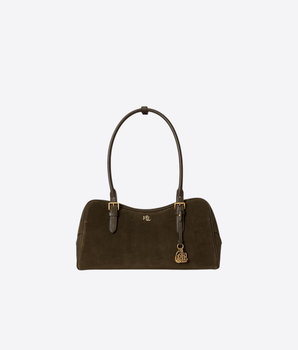 LAUREN RALPH LAUREN BORSA MARRONE / UNI BAULETTO MARCY GRANDE IN CAMOSCIO