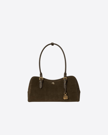 LAUREN RALPH LAUREN BORSA MARRONE / UNI BAULETTO MARCY GRANDE IN CAMOSCIO