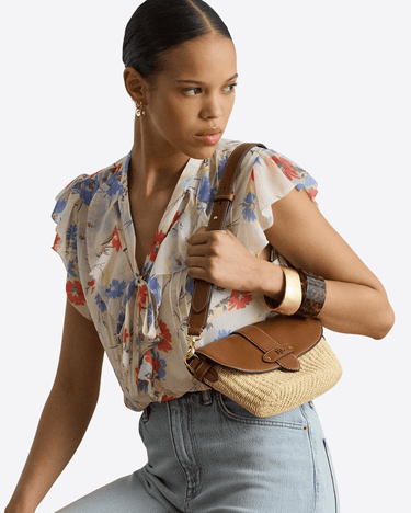 LAUREN RALPH LAUREN BORSA PAGLIA/CUOIO / UNI BORSA A SPALLA LYNDEN