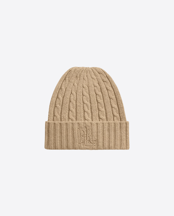 LAUREN RALPH LAUREN CAPPELLO CUOIO/BETULLA / UNI BERRETTO A TRECCE