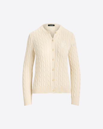 LAUREN RALPH LAUREN CARDIGAN CARDIGAN A TRECCE IN MISTO COTONE