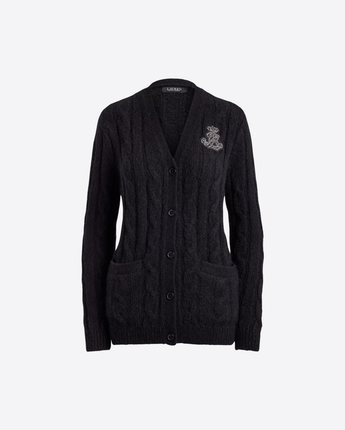 LAUREN RALPH LAUREN CARDIGAN CARDIGAN A TRECCE RICAMATO