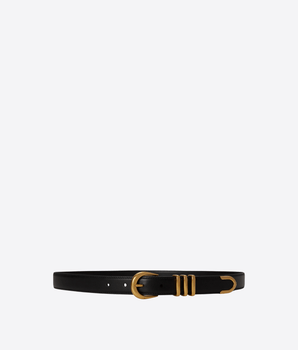 LAUREN RALPH LAUREN CINTURA CINTURA SOTTILE IN PELLE E DETTAGLI IN METALLO