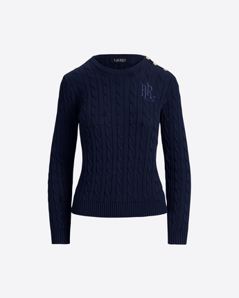 LAUREN RALPH LAUREN MAGLIA MAGLIA LAVORATA A TRECCE CON BOTTONI