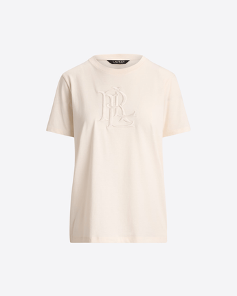 LAUREN RALPH LAUREN MAGLIA MAGLIETTA IN COTONE CON LOGO RICAMATO