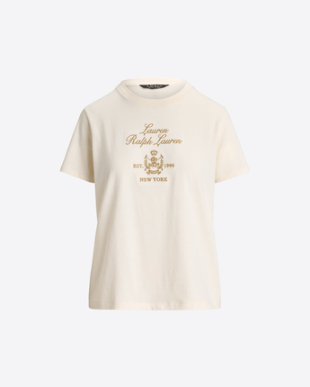 LAUREN RALPH LAUREN MAGLIA MAGLIETTA IN JERSEY DI COTONE CON STEMMA