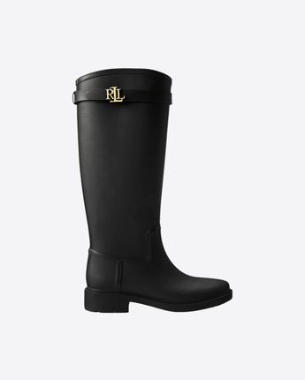 LAUREN RALPH LAUREN SCARPE BLACK / 36 STIVALI DA PIOGGIA PORTIAH IN GOMMA