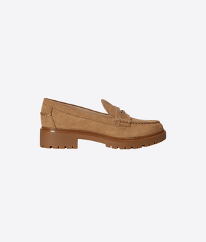 LAUREN RALPH LAUREN SCARPE CAMEL / 6 PENNY LOAFER MARLI IN CAMOSCIO