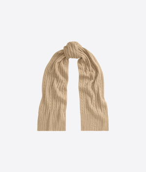 LAUREN RALPH LAUREN SCIARPA CUOIO/BETULLA / UNI SCIARPA A TRECCE CON LOGO RICAMATO