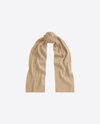 LAUREN RALPH LAUREN SCIARPA CUOIO/BETULLA / UNI SCIARPA A TRECCE CON LOGO RICAMATO