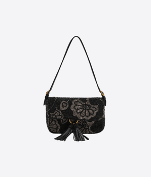 MALIPARMI BORSA ARGENTO / UNI BAGUETTE BLOSSOM EMBROIDERY