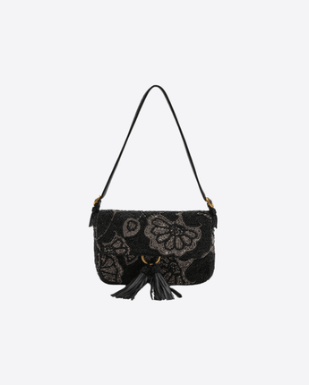 MALIPARMI BORSA ARGENTO / UNI BAGUETTE BLOSSOM EMBROIDERY