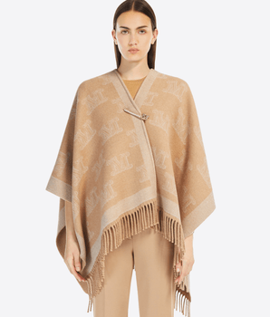 MAX MARA Abbigliamento e accessori CAMMELLO / UNI PONCHO IN LANA JACQUARD