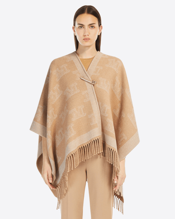 MAX MARA Abbigliamento e accessori CAMMELLO / UNI PONCHO IN LANA JACQUARD