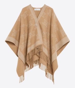 MAX MARA Abbigliamento e accessori CAMMELLO / UNI PONCHO IN LANA JACQUARD