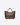 MAX MARA MARRONE SCURO / UNI BORSA MARINE SMALL IN TESSUTO EFFETTO RAFIA