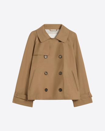 MAX MARA THE CUBE GIACCA TRENCH CORTO IN TWILL ANTIGOCCIA MAXMARA CUBE