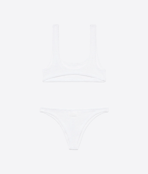 Mc2 Saint Barth Abbigliamento e accessori BIKINI CLASSICO CRINKLE BIANCO NAIMA NAOMI COON TOP A BRALETTE E SLIP SGAMBATO